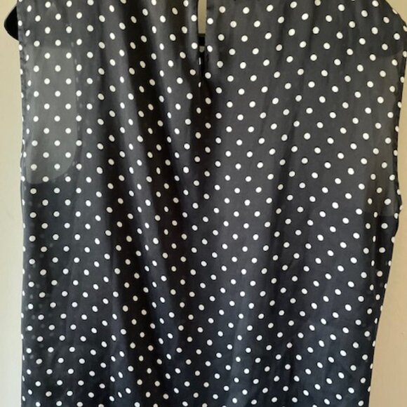 Jones of New York Collection Black with white Polka Dots Sleeveless Top Sz 14/16 - Picture 4 of 9